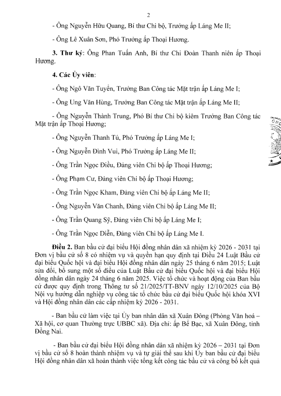 qđ thanh lap Ban BC xa 1