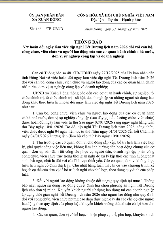 tb hoan doi lich lam viec